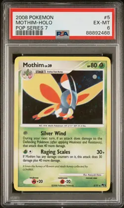 PSA 6 EX-MT Mothim - Pop Series 7 Holo Pokemon Card #5 - Image 1