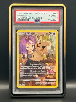 Mimikyu 245/236 Secret Rare FA Holo -2019 Pokemon SM Cosmic Eclipse- PSA 10 - Image 1