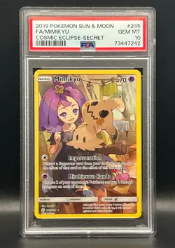 Mimikyu 245/236 Secret Rare FA Holo -2019 Pokemon SM Cosmic Eclipse- PSA 10 - Image 2