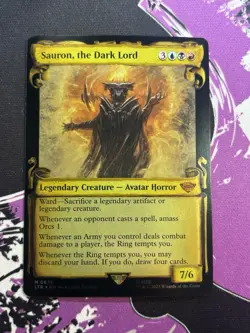 MTG Sauron, The Dark Lord Magic LOTR Lord of the Rings Showcase Scrolls FOIL - Image 1