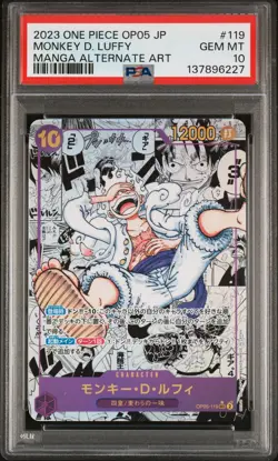 Monkey D. Luffy 119 Manga OP05 Alt Art One Piece Japanese PSA 10 Awakening Era - Image 1