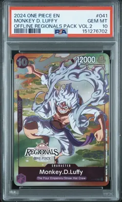 Monkey D. Luffy 041 One Piece Offline Regionals Pack 2024 Vol.2 One Piece PSA 10 - Image 1