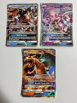 Detective Pikachu , Pokemon Gx’s Charizard, Greninja, Mewtwo Jumbo Cards 3!! - Image 1