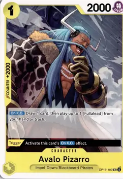 Avalo Pizarro UC The Time of Battle OP16-102 One Piece TCG - Image 1