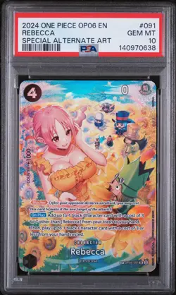 2024 ONE PIECE OP06-WINGS OF THE CAPTAIN SPECIAL ALTERNATE ART REBECCA PSA 10 - Image 1