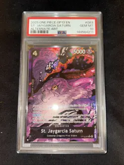 2025 One Piece OP13 EN St. Jaygarcia Saturn Alternate Art #083 PSA GEM 10 - Image 1