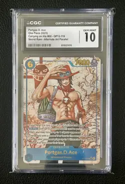 One Piece EN - Portgas D Ace Alternate Art OP13-119 (2025) - CGC Gem Mint 10 - Image 1