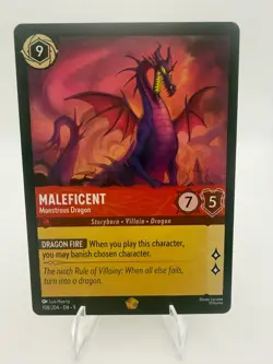 Disney Lorcana Maleficent Monstrous Dragon 108/204 Cold Foil Rare NM - Image 1