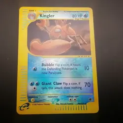 KINGLER 50/165 - REVERSE HOLO RARE - EXPEDITION - eREADER POKEMON CARD - NM/M - Image 1