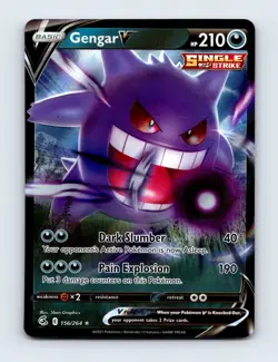 NM Gengar V 156/264 Fusion Strike Ultra Rare Pokemon Card - Image 1