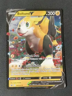 Boltund V SWSH219 Black Star Promo Full Art Pokemon Card NM - Image 1