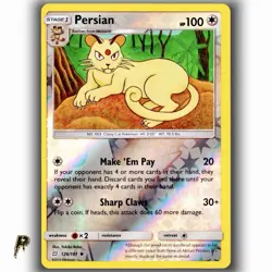 Pokemon Sun & Moon Team Up Persian 126/181 Reverse Holo Rare Card M/NM - Image 1