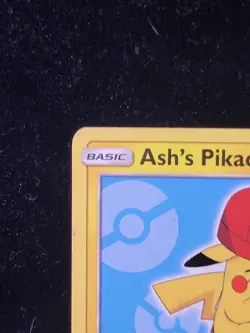 Pokemon TCG Ash’s Pikachu Sun & Moon Black Star Promo Card SM113 MP NM Face - Image 4