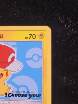 Pokemon TCG Ash’s Pikachu Sun & Moon Black Star Promo Card SM113 MP NM Face - Image 5