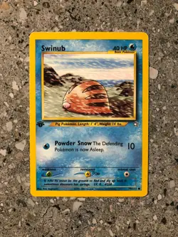 Pokemon TCG Cards 1st Edition Swinub 79/111 Neo Genesis LP - Image 1