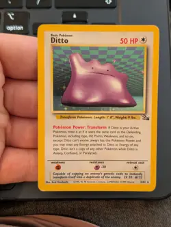 Ditto 3/62 Holo Fossil Set Pokemon Card WOTC LP-NM - Image 1