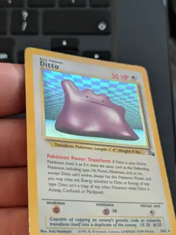 Ditto 3/62 Holo Fossil Set Pokemon Card WOTC LP-NM - Image 2