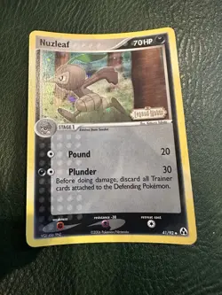 Nuzleaf 41/92 Pokemon Legend Maker Set Reverse Holo Rare Card - Image 1
