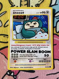 Somethingmon by KaijinArt - Snooze (Snorlax) - Non-Holo Fan Art Card - Image 1