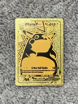 Pikachu VMax HP310 G-Max Volt Tackle Rare Gold Accent Foil Fan Art Cards - Image 1