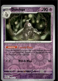 Pokemon Dusclops 036/131 Prismatic Evolutions Reverse Holo Common 2 Card Lot - Image 1