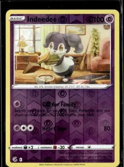 Pokemon Indeedee 127/264 Fusion Strike Reverse Holo Common 3 Card Lot - Image 1