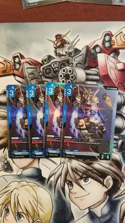 Gundam Card Game Set of 4 Gundam (ST01-001) LR ST01 Heroic Beginnings - Image 1