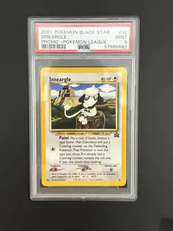 Smeargle #32 Black Star Promo PSA 9 Mint WOTC Vintage 2001 Pokemon Card League - Image 1