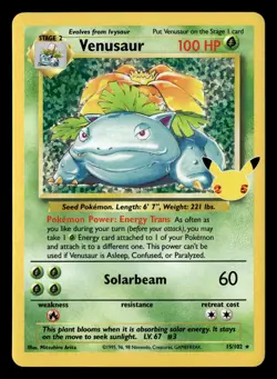 Venusaur 15/102 Holo Celebrations: Classic Collection Pokemon Card - Image 2