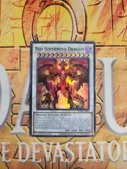 Red Supernova Dragon Super Rare 1st Ed The Crimson King SDCK-EN044 NM Yugioh - Image 1