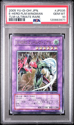 2005 YUGIOH ELEMENTAL HERO FLAME WINGMAN TLM-JP035 ULTIMATE RARE OCG - PSA 10 💎 - Image 1
