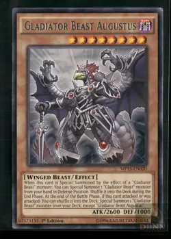 GLADIATOR BEAST AUGUSTUS MP15-EN020 R YU-GI-OH 1ST EDITION LP - Image 1