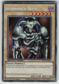Summoned Skull (Secret Rare) SBC1-ENI01 Speed Duel Yu-Gi-Oh 1st Edition NM - Image 1