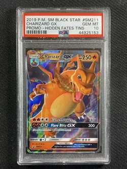 Pokemon Card PSA 10 GEM MINT Charizard GX Promo Hidden Fates Tins 2019 SM211 - Image 1