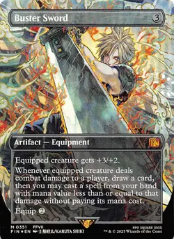 Buster Sword Borderless Foil 351 Final Fantasy Magic the Gathering 002638 - Image 1