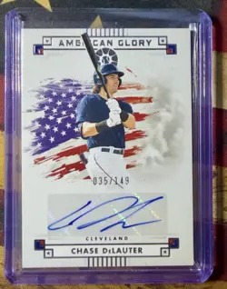 2024 Panini Boys of Summer CHASE DeLAUTER American Glory Signatures AUTO! /149 - Image 1