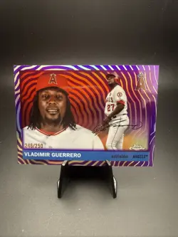 2025 Topps Chrome Platinum Vladimir Guerrero #370 Purple Vibrations /250 Angels - Image 1
