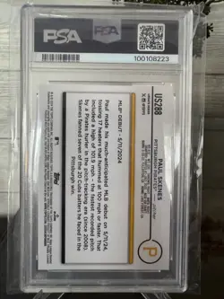 2024 Topps Update Series - Paul Skenes Rc #US288 Gold Rainbow Foil Psa 10 - Image 2