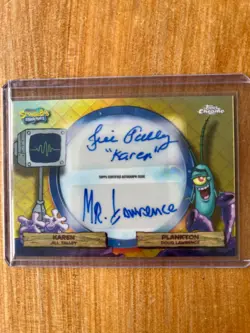 2025 Topps Chrome SpongeBob Plankton Karen Dual Auto #DA-KP Mr Lawrence - Image 1