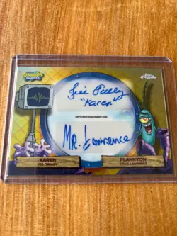 2025 Topps Chrome SpongeBob Plankton Karen Dual Auto #DA-KP Mr Lawrence - Image 2