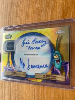 2025 Topps Chrome SpongeBob Plankton Karen Dual Auto #DA-KP Mr Lawrence - Image 4