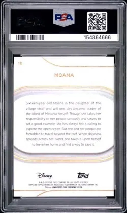 2025 Topps Chrome Disney Sapphire #10 Moana PSA 10 - Image 2