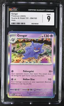 Pokemon Card CGC 9 GENGAR Holo Rare #094 Scarlet & Violet 151 MEW EN - Image 1