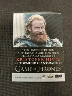2023 Kristofer Hivju as Tormund Giantsbane Game of Thrones Auto A334 - Image 2