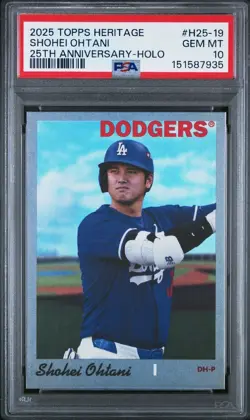 Shohei Ohtani PSA 10 2025 Topps Heritage 25th Anniversary Holo H25-19 LOW POP - Image 1