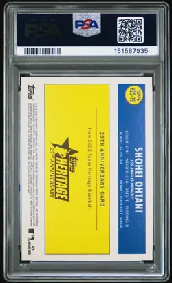 Shohei Ohtani PSA 10 2025 Topps Heritage 25th Anniversary Holo H25-19 LOW POP - Image 2