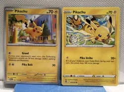 Pikachu 062/193 Paldea Evolved & 049/195 Silver Tempest Pokemon Cards NM - Image 1