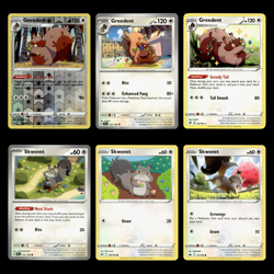 6x Greedent Lot Skwovet 128.0 Sword Shield Chilling Reign Pokemon Cards Set TCG - Image 1