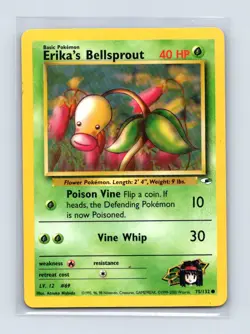 Erika's Bellsprout 75/132 Common Gym Heroes Pokemon Unlimited Lightly Played - Image 1