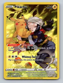 Pokemon TCG Pikachu Holo Ultra Rare SWSH11: Lost Origin Trainer Gallery TG05/TG3 - Image 1
